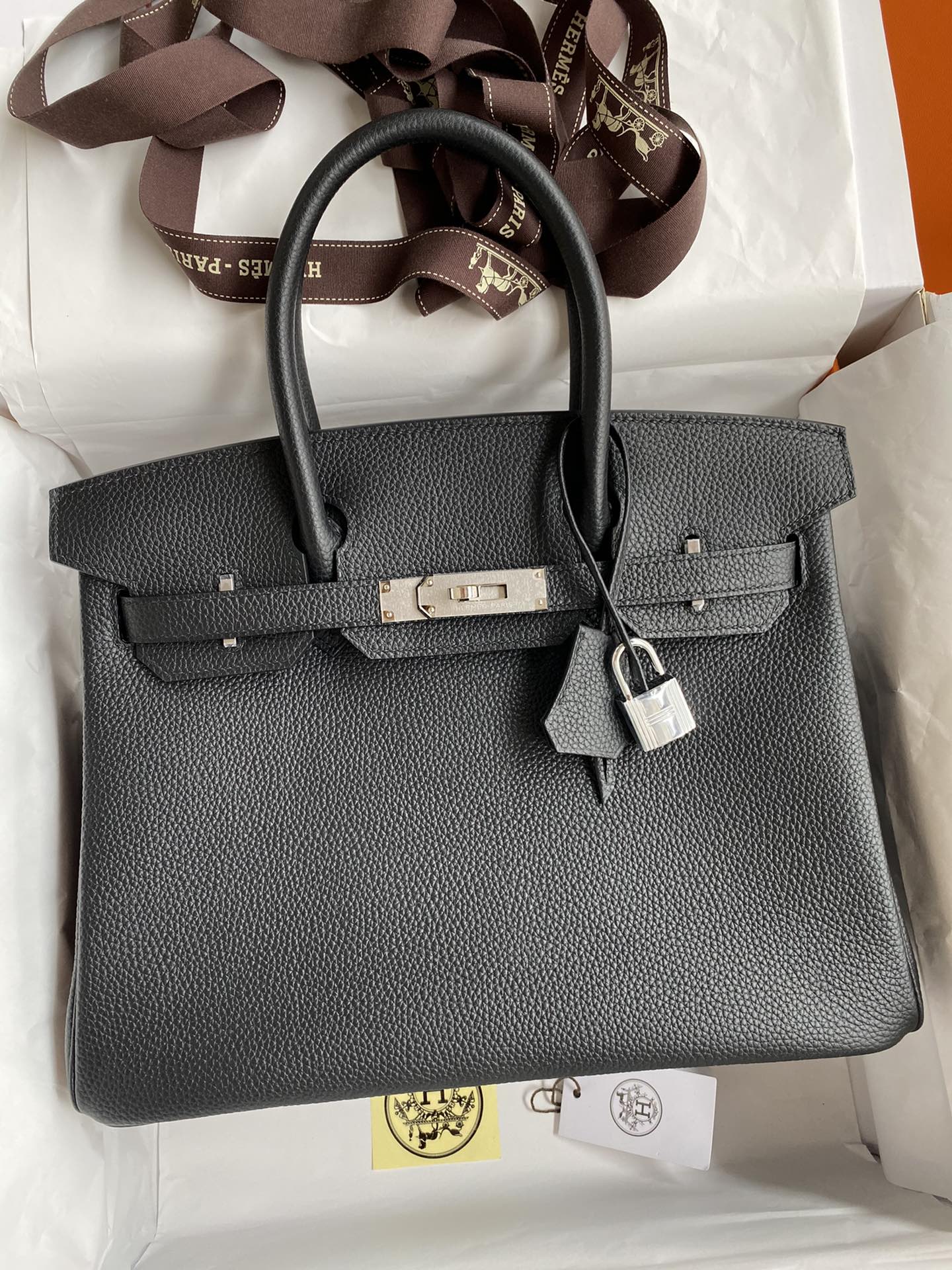 Hermes Birkin 30CM Togo Leather Handbag Black